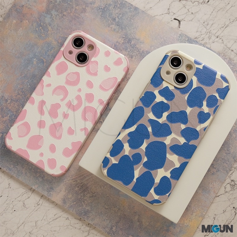 New! Cow Leopard Pattern - Softcase leather fullcover for iPhone 11 12 13 PRO PROMAX 7 8 SE2020 7+ 8+ X XS XR XSMAX