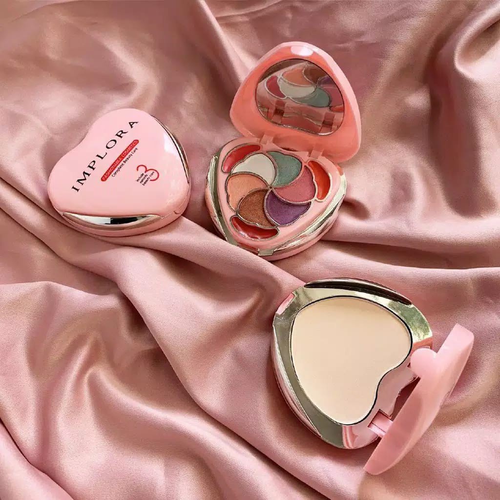 BEDAK IMPLORA SET COMPLETE EYESHADOW  (BENTUK HATI ) ❤ EwaSDA❤