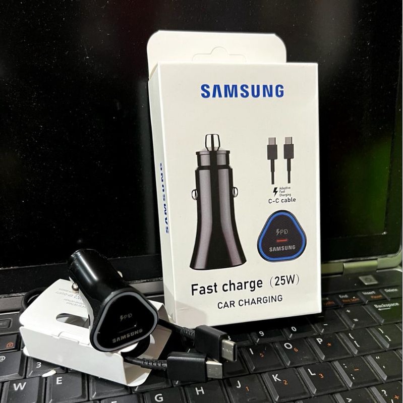 Car Charger Mobil Usb C Samsung 25W Cable Usb Type C to C Fast charging Samsung 25watt M51 A33 A53 A51 A71 A70  NOTE 8 9 10 S10 S20 S21