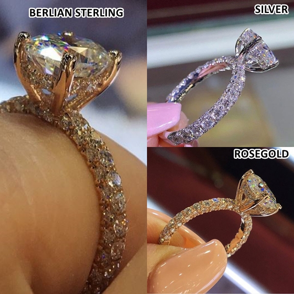 Cincin Casual Berlian Sterling Titanium Couple Warna Silver dan Rosegold untuk wanita