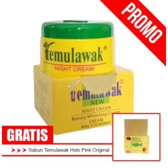 Temulawak - Night Cream Temulawak Original ( Cream Malam Temulawak Free Sabun Original )