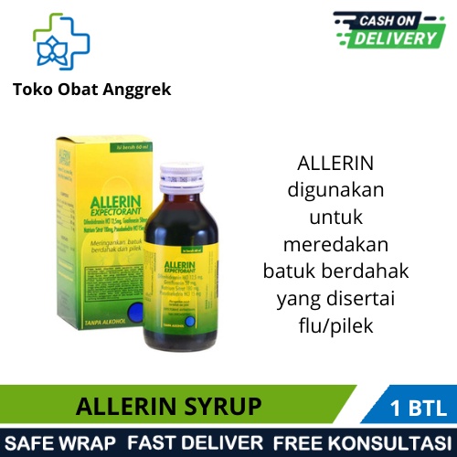 Jual Allerin Expectorant Syrup Ml Mlobat Batuk Berdahak Shopee