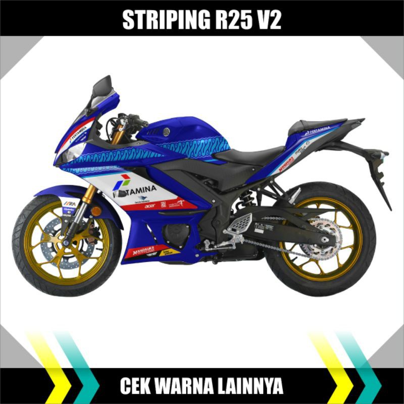 STRIPING R25 V2 / STIKER VARIASI YAMAHA R25 V2 SEMI FULL / VARIASI PERTAMINA MANDALIKA