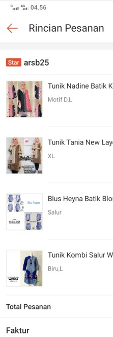 Tunik Nadine Batik Kombinasi Merah Midi Cantik Kekinian