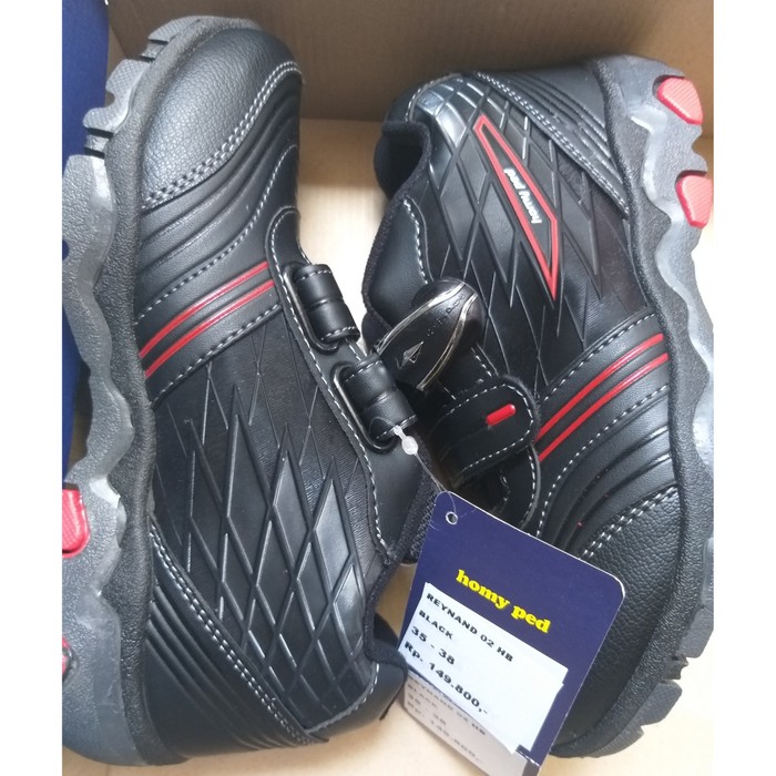 {KUALITAS TERBAIK}      SEPATU SEKOLAH ANAK HITAM MAGNET ORIGINAL HOMYPED REYNAND SD SMP