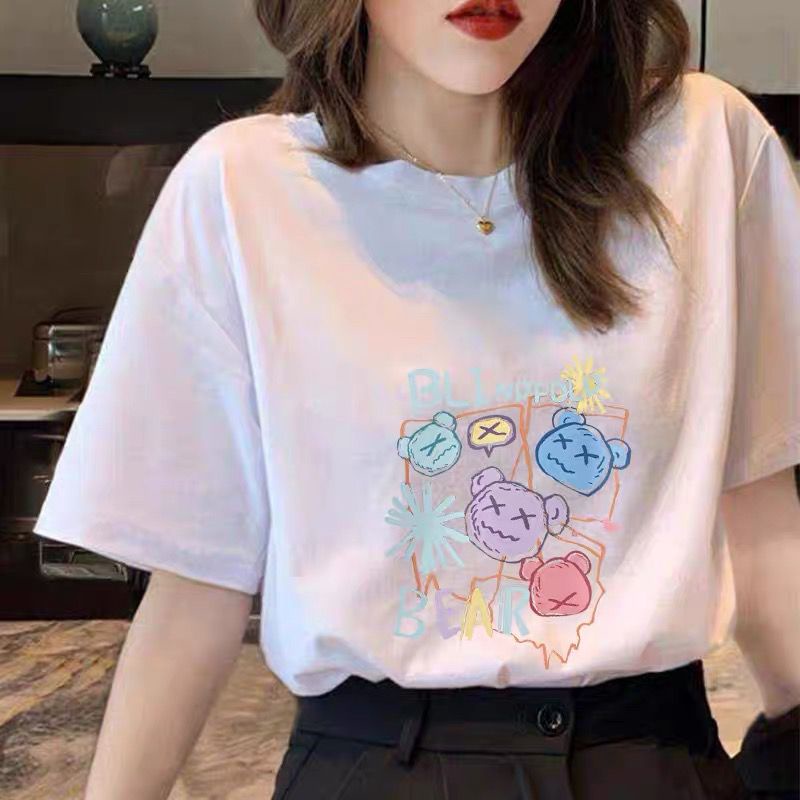 THISTLE - Oversize Tee Tshirt Wanita Model Longgar Motif Bear BLI