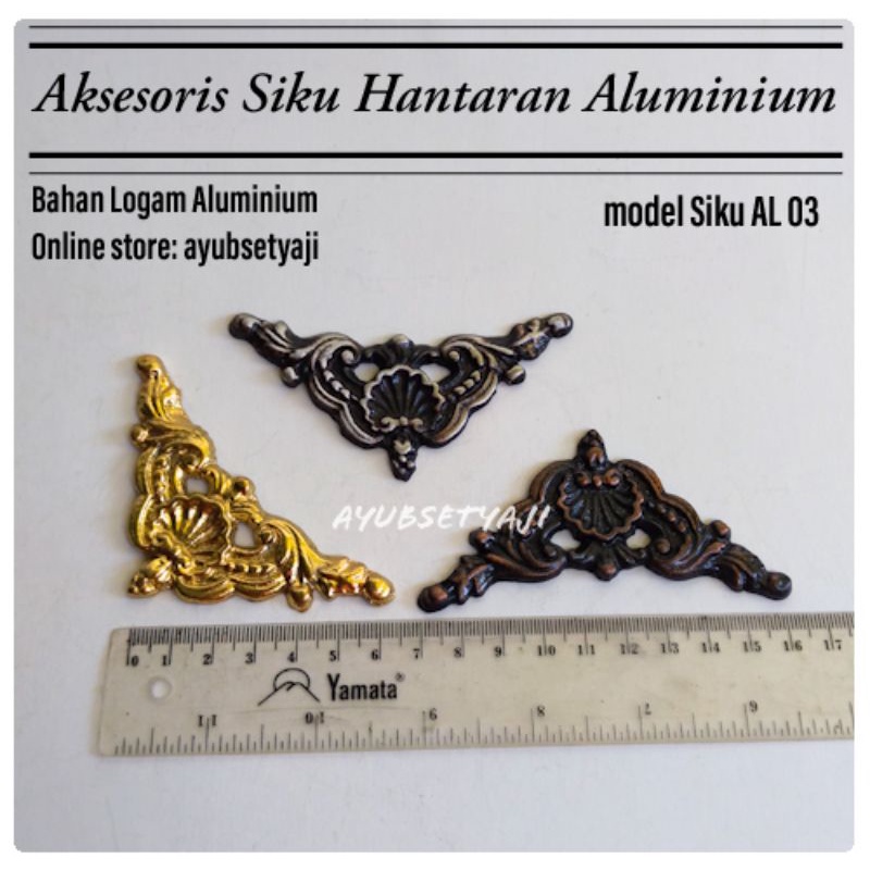 Sudut siku box seserahan & hantaran ALUMINIUM model AL03 antik aksesoris mahar Sudut Siku Akrilik bo