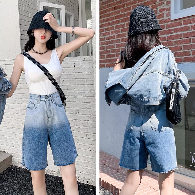 BIKER SHORT IMPORT DENIM PANTS JEANS  HIGHWAIST WANITA CELANA PENDEK MX605