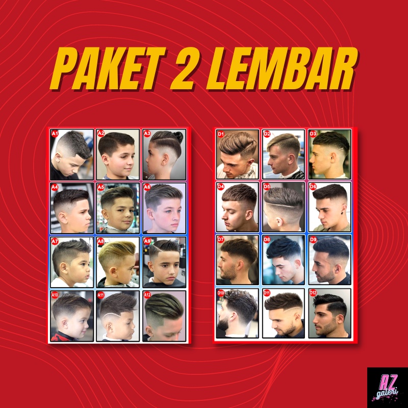 (ISI 2 PCS) Poster Pangkas Rambut Poster Pangkas Rambut Pria Poster Barbershop Poster Pangkas Rambut