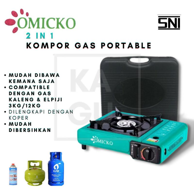 KOMPOR GAS PORTABLE - CAMPING 2IN1 BISA GAS KALENG / LPG KOMPOR PIKNIK