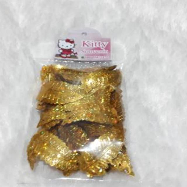 Manik Payet DAUN Emas panjang 4,5 cm