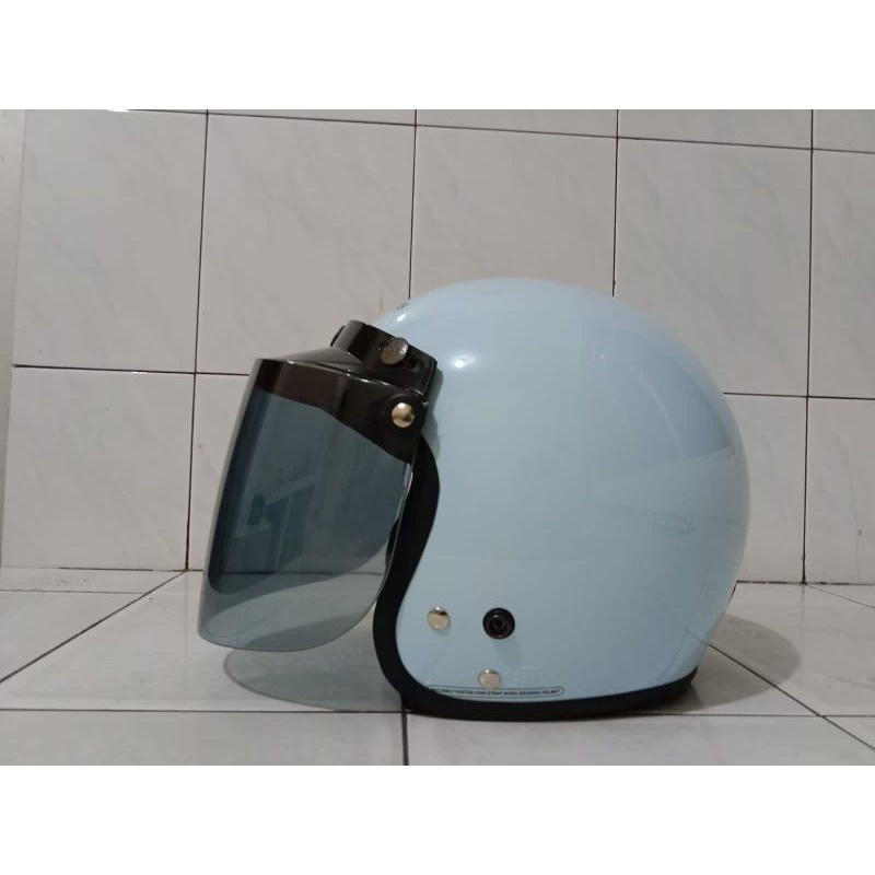 HELM CAKIL FULL FACE LIST CHROME CUSTUM FULL LEHER ORIGINAL SNI