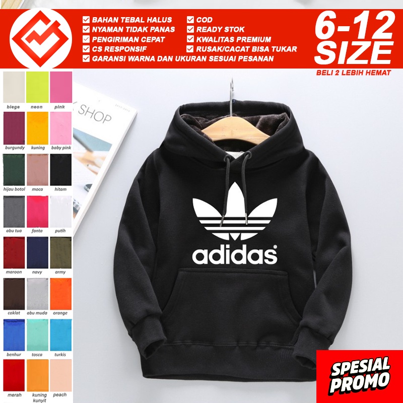 Hoodie Jacket Sweater Anak Laki Laki Cowok LOGO ADIDAS Switer Hoodie Jacket Anak Kecil Remaja Cewek 