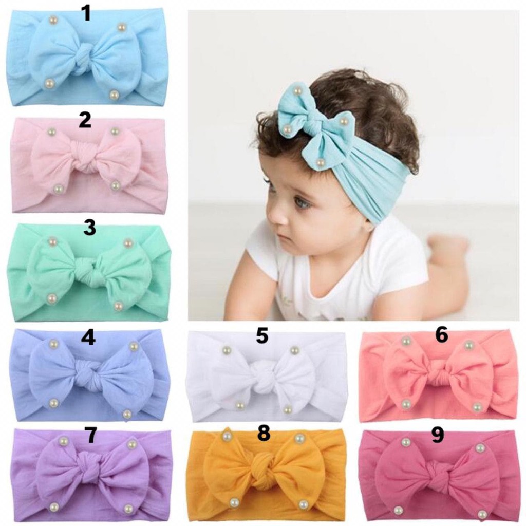 LID8049  Bandana Bayi / Headband / Aksesoris rambut / Pita bayi cewek lucu soft