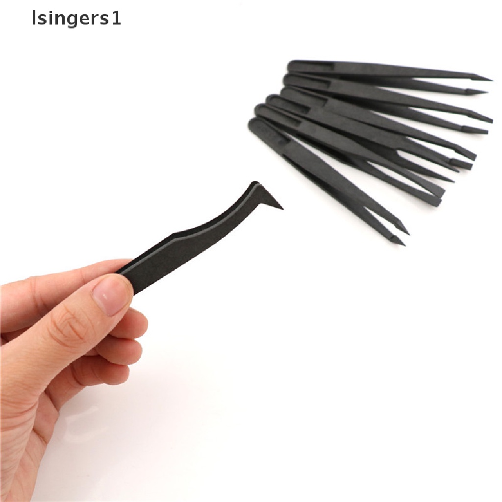 (lsingers1) 7pcs / Set Pinset Anti Statis Bahan Plastik Keras Warna Hitam Untuk Reparasi