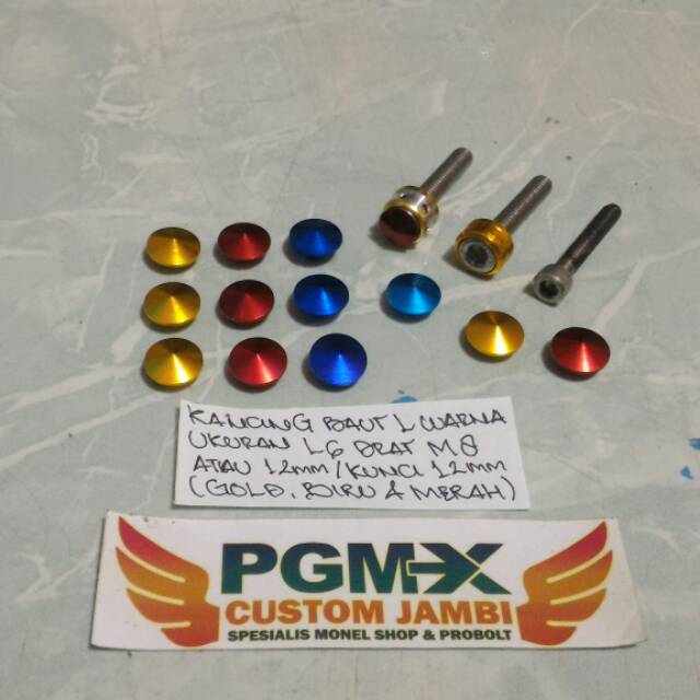 Kancing Tutup Baut L Stainless Steel Warna L6 Ukuran 12mm