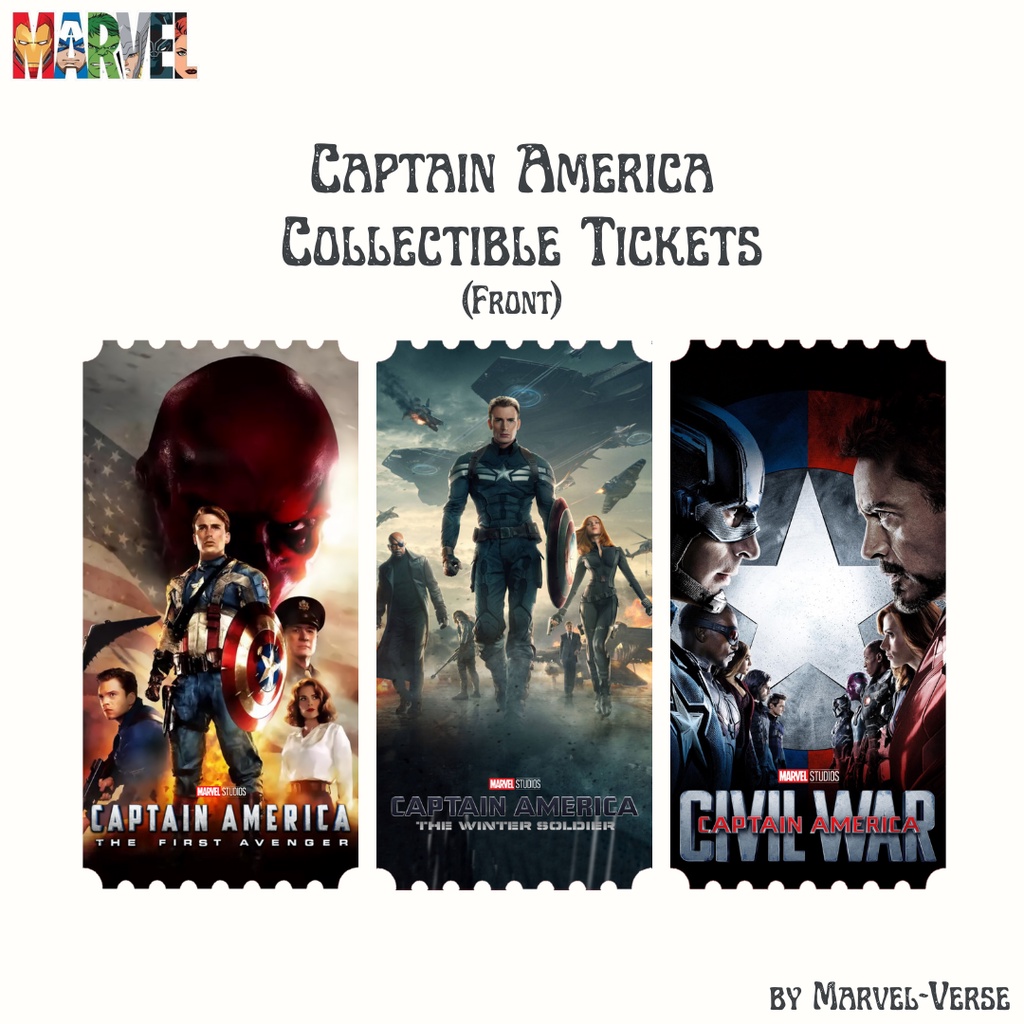 Collectible Ticket  Captain America Marvel Trilogi - Fanmade