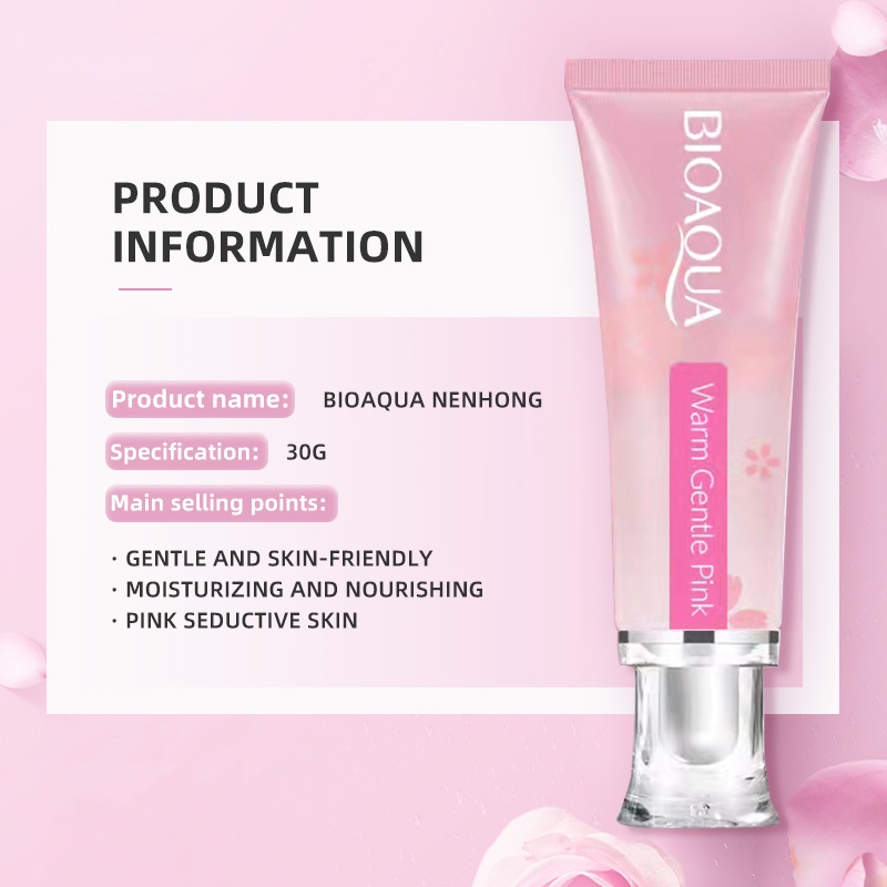 Bioaqua Nenhong Cream / Warm Gentle Pink Cream Nenhong / Pencerah Ketiak Area Selangkangan Puting  Tumit  Bibir Dan Area Gelap Lainnya Original BPOM 100%