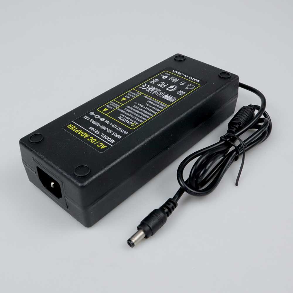 ADAPTOR 12V 10A / Power Adaptor LED Strip Monitor LED display, papan reklame DC 12V 10A 120W Plus Kabel Power