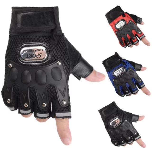 SARUNG TANGAN SETENGAH JARI MOTOR SEPEDA PRIA WANITA / GLOVES HALF FINGER - 12-998