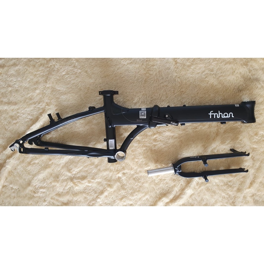 Frame Fork plus Handlepost Fnhon Blast V Brake 20 22 inch Warna Hitam Doff Alloy Hitam Doff Not Discbrake