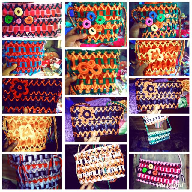 TAS RAJUT BUNGA BUNGA