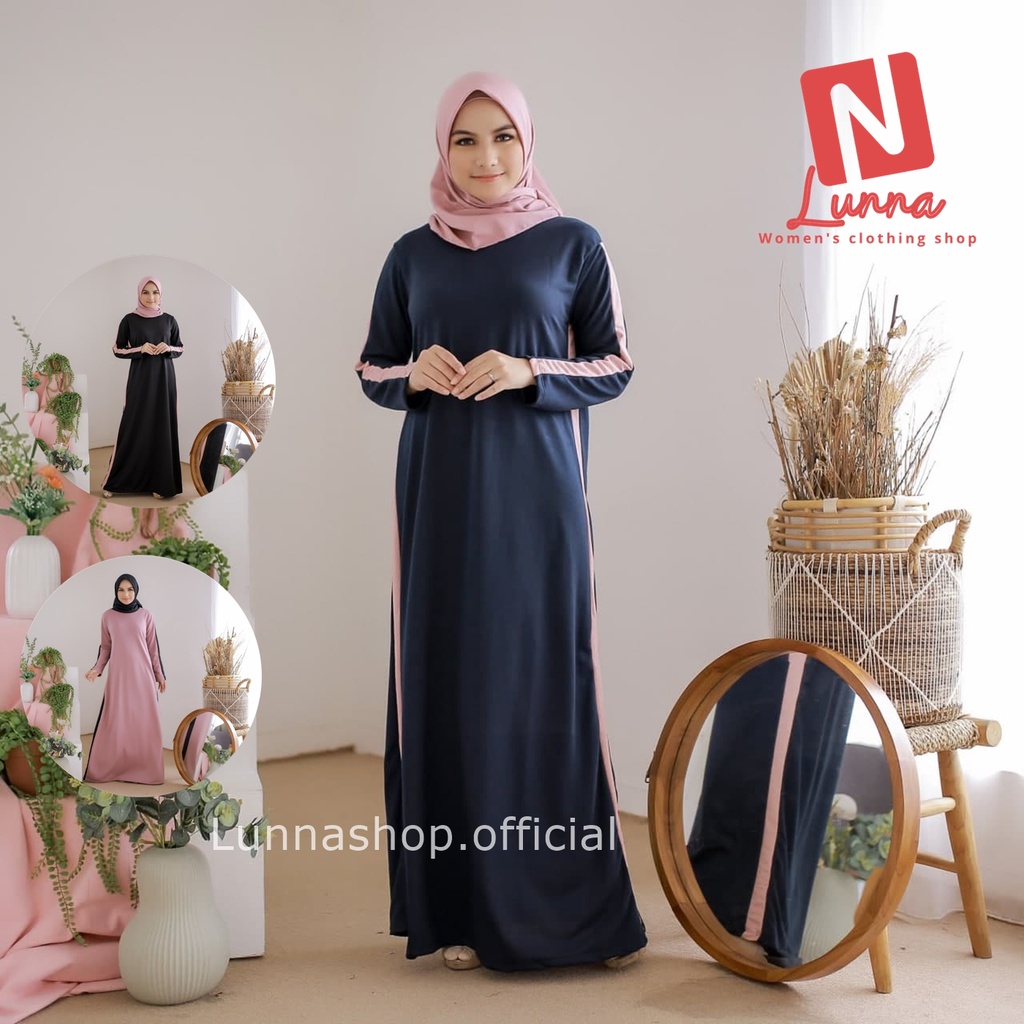 Gamis wanita premium dress muslim cewek polos terbaru branded original Mybamus Casual Line Dress Gam