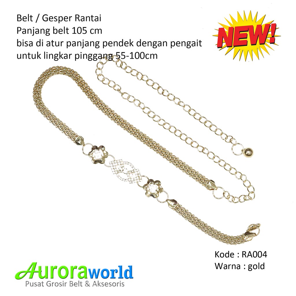 AURORAWORLD IKAT PINGGANG BELT GESPER RANTAI TERBARU