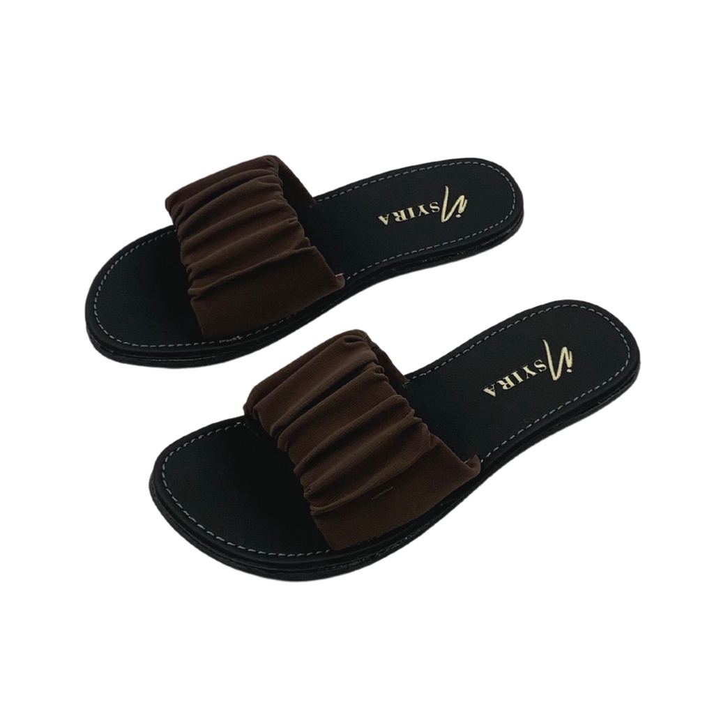 Insyira - Sandal Wanita Sylvia / Sandal Slop Wanita Non Slip Alas Hitam