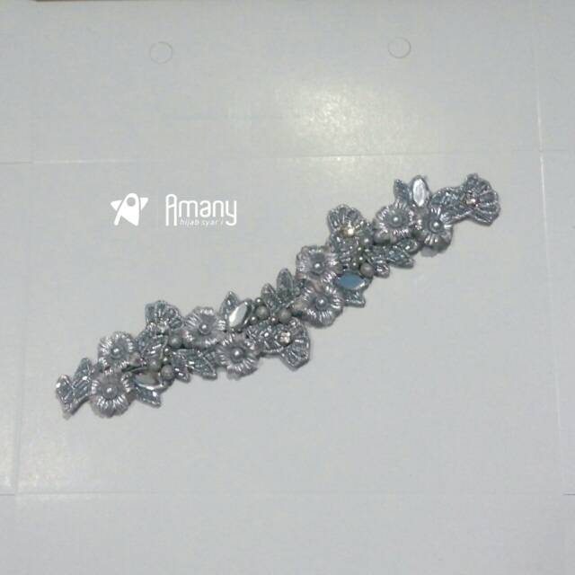 Headpiece / headpiece hijab payet mutiara warna silver