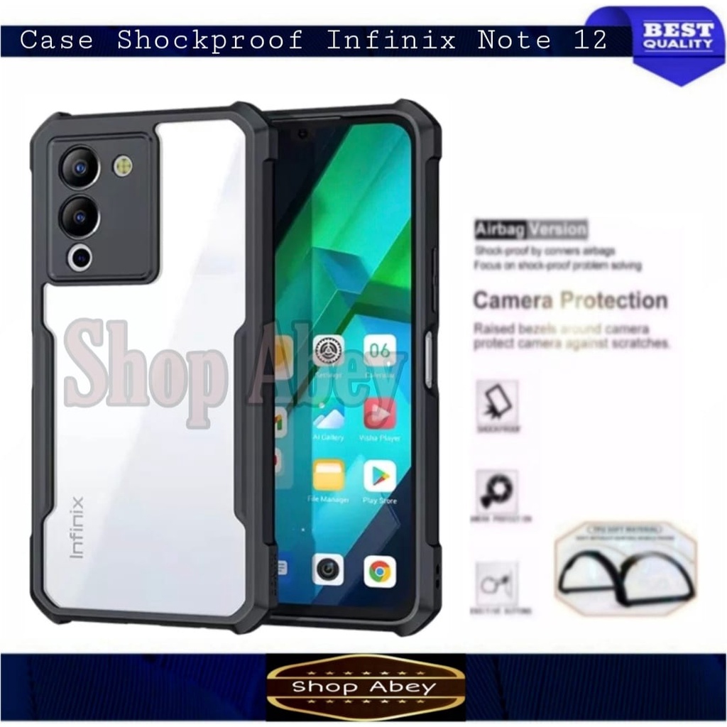 Case Infinix Note 12 (G96) Hardcase Armor Shockproof Transparant Premium Case - New