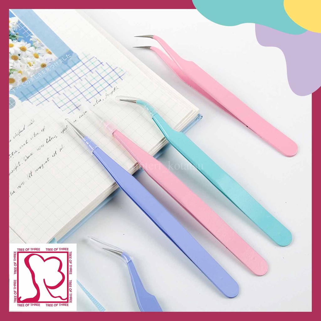 

(winteri) Pinset Stainless Steel Warna Macaron