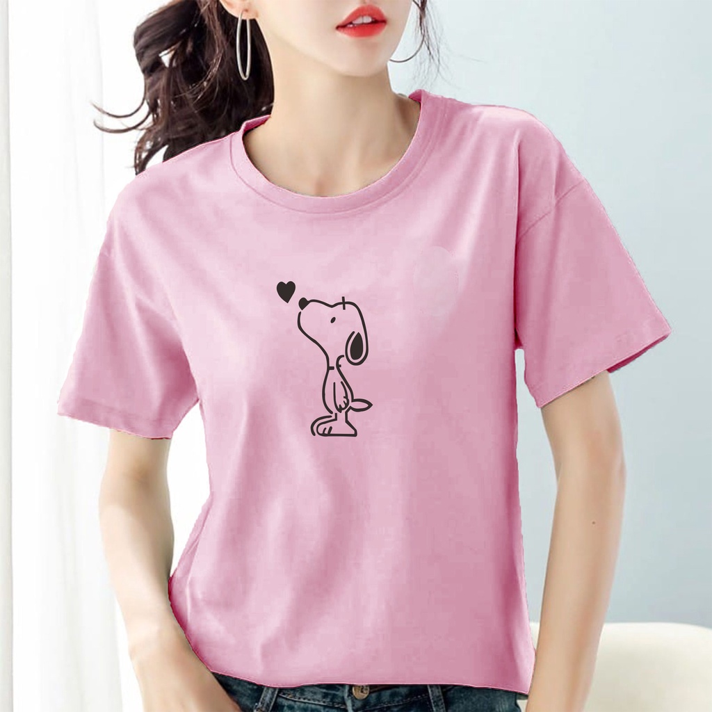 Kaos wanita dewasa snopylove / baju wanita snopy