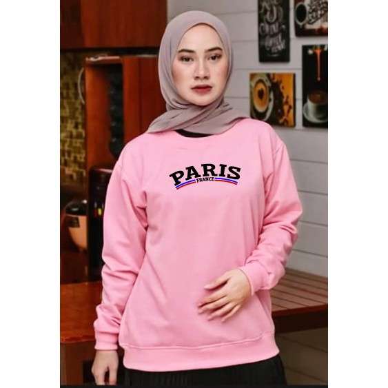 Kaos Lengan Panjang paris france / Kaos Sweatshirt / Atasan Wanita / Atasan Wanita Lengan Panjang