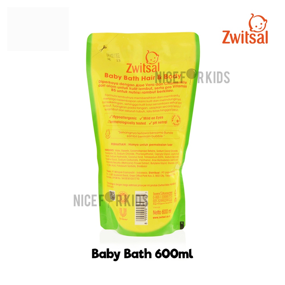 Zwitsal Baby Bath Hair &amp; Body 450 ml / 600ml Sabun Cair Dan Shampoo Bayi