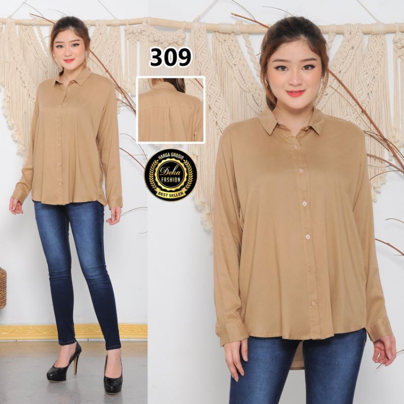 KEMEJA POLOS.KEMEJA BASIC RAYON --309-Coksu