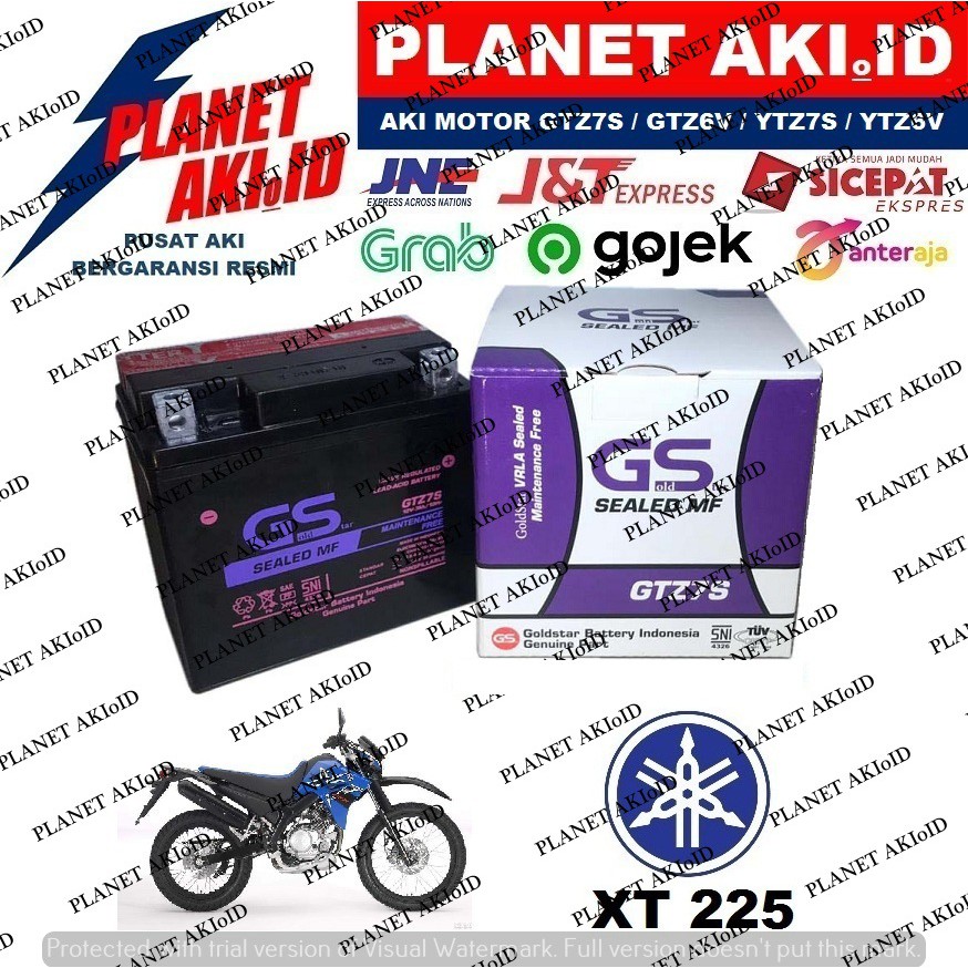 Aki Motor Yamaha XT 225 GTZ7S Accu Kering MF