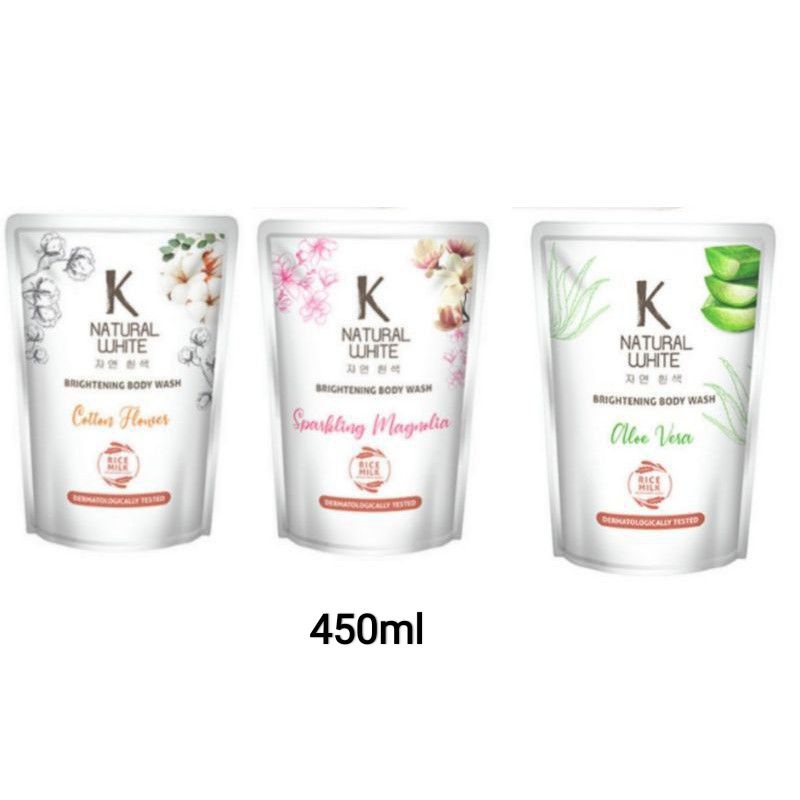 K natural white body wash refil / sabun cair k natural white