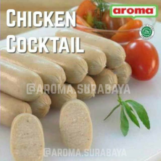 

AROMA Chicken Cocktail Sausage 1000gr / 1kg Sosis Daging Ayam HALAL M2 Meat Frozen Food