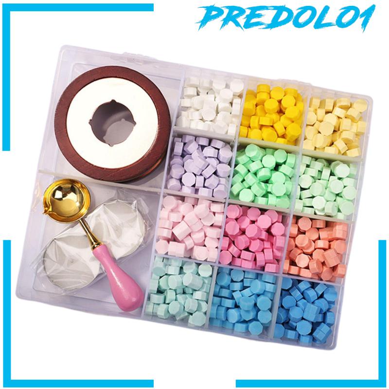 (Predolo1) 1200pcs / Set Stempel Wax + 2 Lilin Teh Untuk Kerajinan Tangan