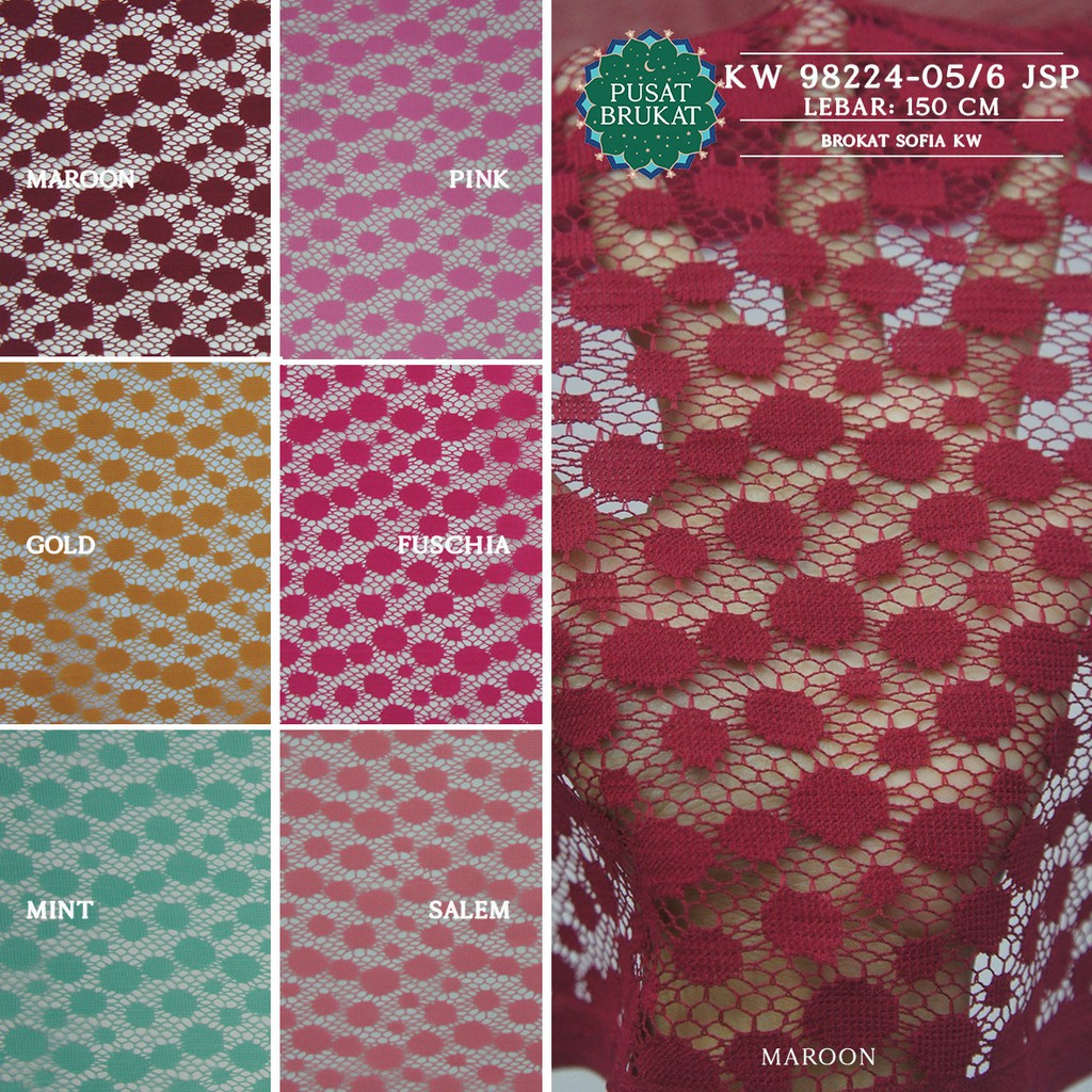 KAIN BRUKAT SYARINI / BROKAT SYAHRINI / MOTIF ONDE - KW 98225 [harga per 0.5m]