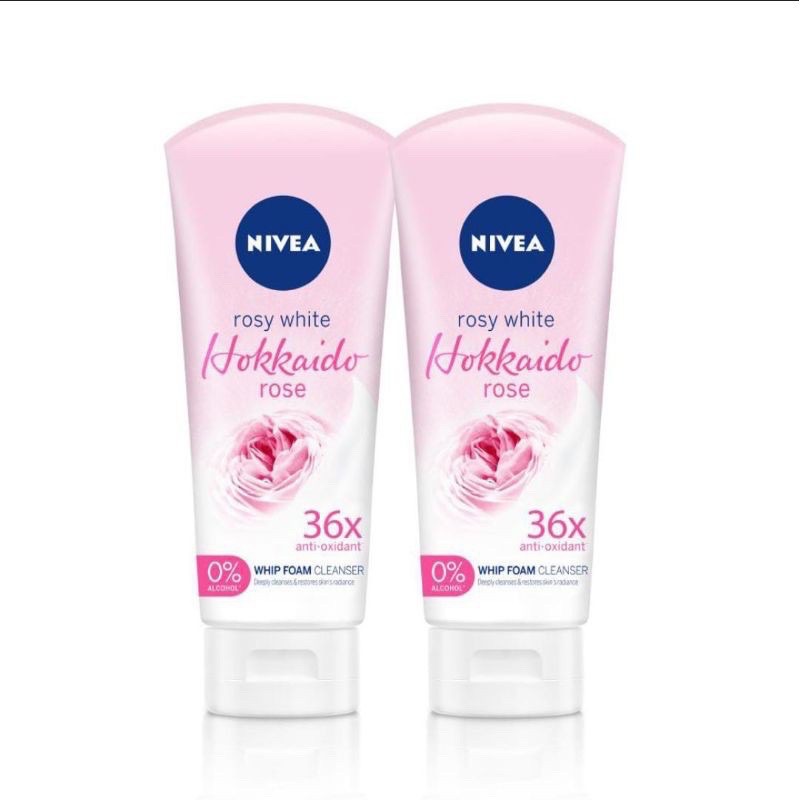 Nivea Hokkaido ORI ✔️ rose rosy white facial foam 100ml face wash sabun cuci muka hokaido pemutih