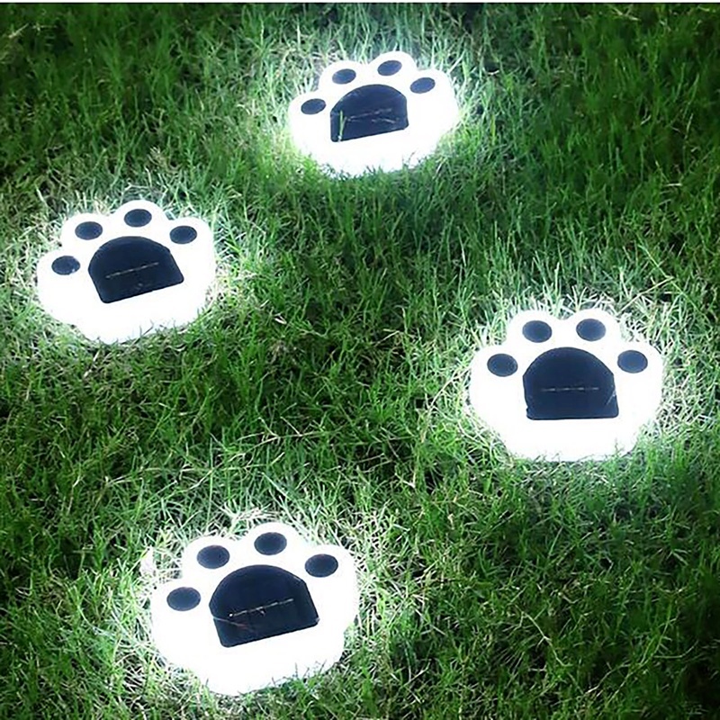 [ Solar Powered Waterproof Lawn Bear paw LED Pathway Decoration Lightings] [Waterproof Outdoor Landscape Lighting for Garden, Patio, Yard,Walkway, stairs，Yard]