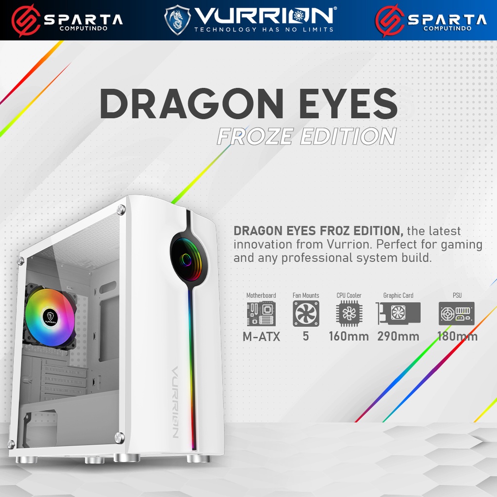 Casing Vurrion DRAGON EYES FROZE EDITION Gaming Case