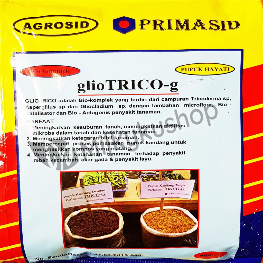 PUPUK GLIO TRICO-G 500 GRAM KEMASAN PABRIK HAYATI TRICHODERMA