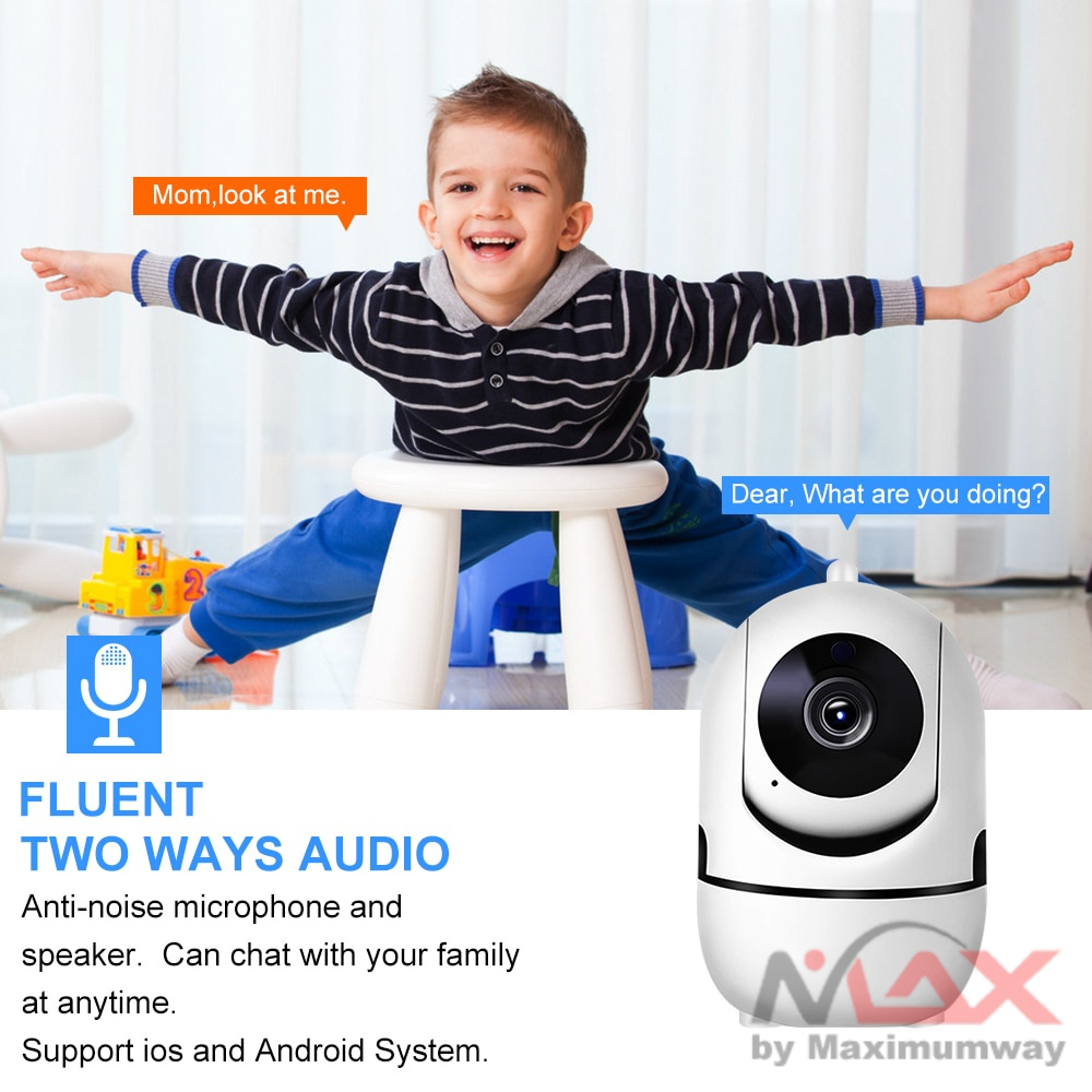 ZOSI CCTV WiFi IP 1080p HD berputar 360 derajat intercom 2 arah penglihatan malam Kamera Two Way Audio IR Motion Sensor 1080p Full HD resolusi tinggi remote dengan HP Android atau IOS Wifi Surveillance Camera Baby Monitor 1080p CCTV HD Smart IP Security