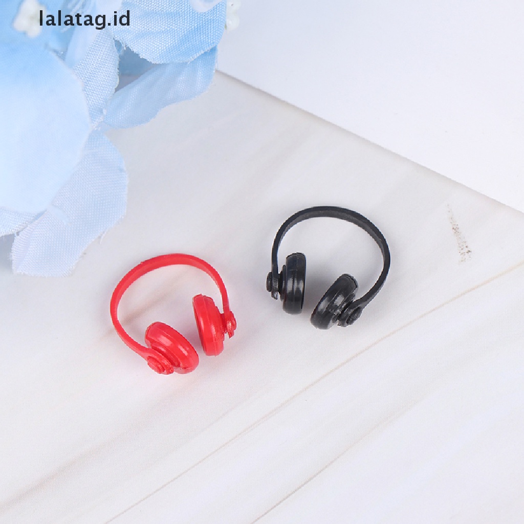 (lalatag) 2pcs Miniatur Headphone Wireless Bahan Plastik Untuk Dekorasi Rumah Boneka 1: 12 (ID)