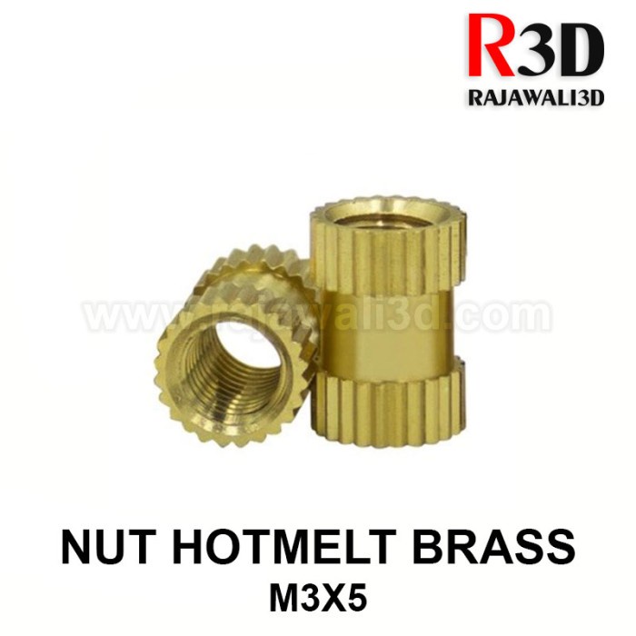 Nut Brass Hotmelt Insert M3x5 Thermoformed Copper Thread