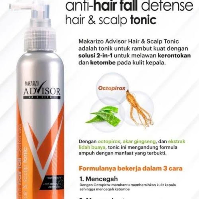 MAKARIZO HAIR AND SCALP TONIC ANTI HAIR FALL / MENGATASI RAMBUT RONTOK