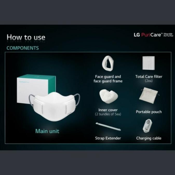 Lg Mask Wearable Air Puricare Masker Lg Purifier Hepa Filter Original